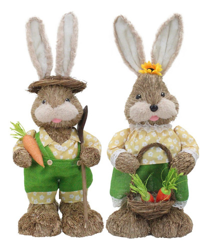 Casal De Coelhos De Páscoa Decoração Enfeite Coelhinhos - 62