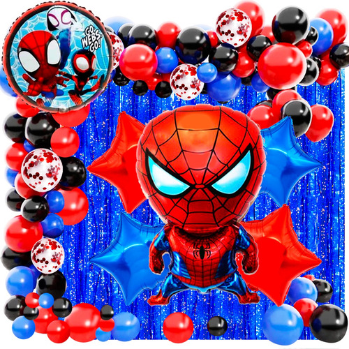 50 Art Globos Spider Man Hombre Araña Super Heroe Deco755