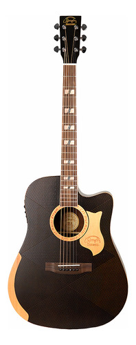 Violao Aço Eletrico Folk Gonzalez Luthier Oasis Black Preto Material Do Diapasão Osso Orientação Da Mão Destro