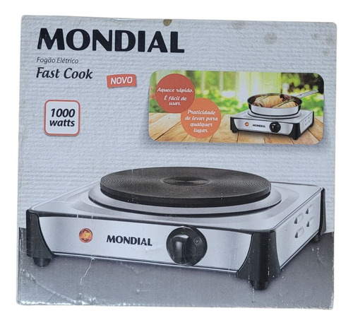 Fogão Elétrico Mondial Fast Cook 1000w Fe-04 Prata - 127v Co