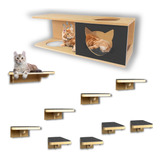 Playground Gato Kit 10pçs Nichos E Degraus 100% Montado