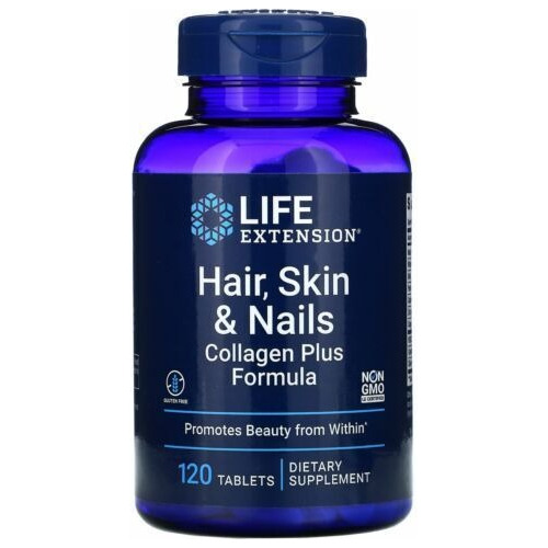 Life Extension Hair Skin And Nails Collagen Plus 120 Tab Sfn