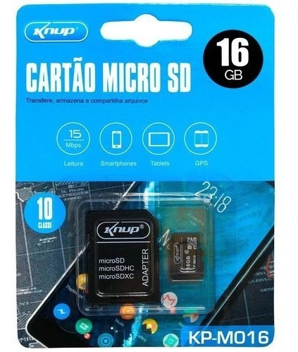 Cartão Micro Sd De Memória Knup 16gb P/ Smartphone