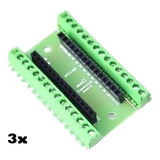 3x Placa Borne Base Para Arduino Nano