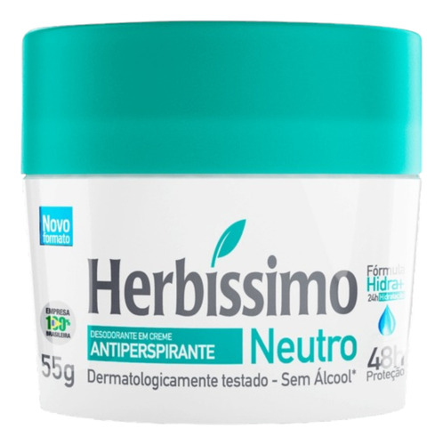 Desodorante Em Creme Antitranspirante Neutro Herbíssimo 55g