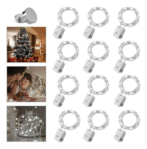 12pcs Luces Led Cadena 3m 30 Led A Pilas Decoración Hogar