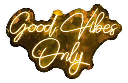 Letrero Led Neón Good Vibes Only (tipografía 2)
