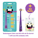 Fio Dental Flosser 360 Infantil Haste + 50 Refil - Angie