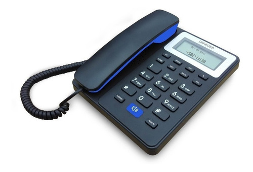 Teléfono Panacom Pa-7600 Fijo - Color Negro/azul