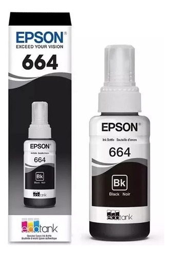 Tinta Epson 664 Negra Original L120 L200 210 L300  L355 L455