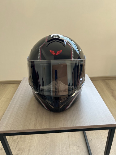 Casco Moto Bkr Supreme Negro Con Acentos Rosas Abatible