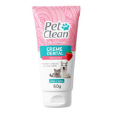 Creme Dental Pet Clean 5 Sabores Para C¿es E Gatos 60 G Sabor Morango