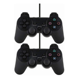 Kit 2 Controles Compatível Ps3 Pc Gamer Joystick Usb Com Fio