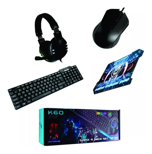 Combo Gamer Teclado Con Luces + Mouse + Audífonos + Mousepad