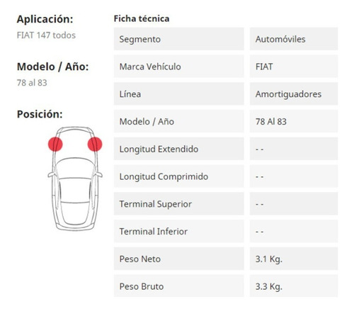 Amortiguador Fiat Fiorino 1986-2011 Delantero Foto 3