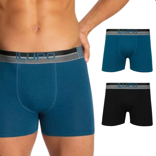 Kit 2 Cuecas Boxer Lupo Algodão Respirável Sport Masculino