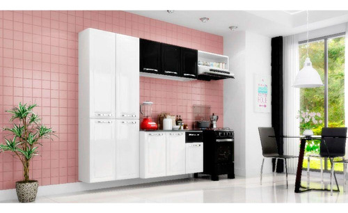 Cozinha Compacta Amanda De Aço 4 Peças Itatiaia Branco/preto