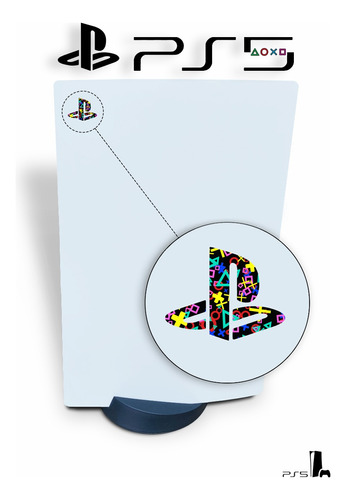 Adesivo Logo Retrô Playstation. Console Ps5. C/2 Unidades.