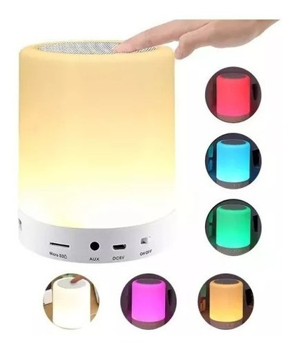 Lampara Táctil Led Touch Parlante Portátil Velador Decorativ