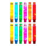 Kit 6 Poptube Fidget Toy Pop It Divertido Sensorial Com Led Cor Colorido