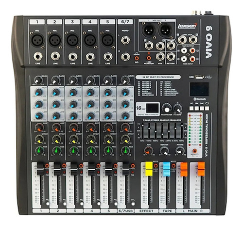 Consola Mixer 9 Can Lexsen Vivo9 Efectos Bluetooth Oferta