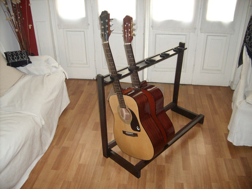 Soporte De Guitarras Artesanal De Madera Lustrado Para 5 Gui