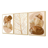 Kit 3 Quadros Decorativos Modernos Para Cozinha Folhas Sala