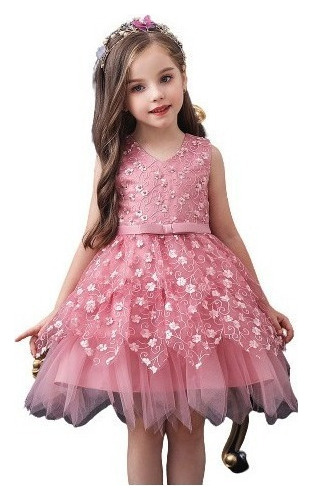 Niñas Elegante Infantil Princesa Vestido Flor Textura