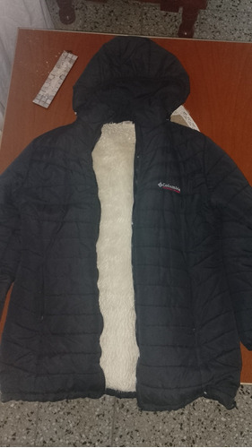 Campera De Abrigo Columbia Negra Con Cordero Talle Xxl Niños