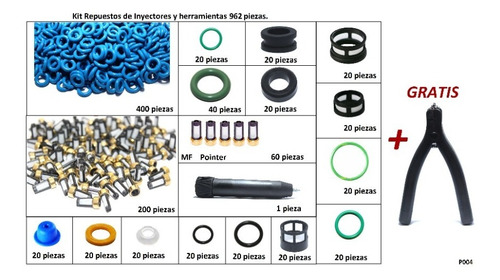 Kit Laboratorio Inyectores Ligas, Filtros + Hta (962 Pzas)  
