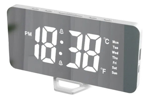 Reloj Espejo Digital Con Atenuación Automática, Despertador