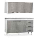 Alacena Y Bajo Mesada 1.20 Melamina Mueble Cocina