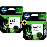 Kit Cartucho Tinta Original Hp 662xl Preto + Color