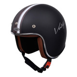 Casco Para Moto Abierto Vertigo Vintage Maya  Negro Mate Talle S 