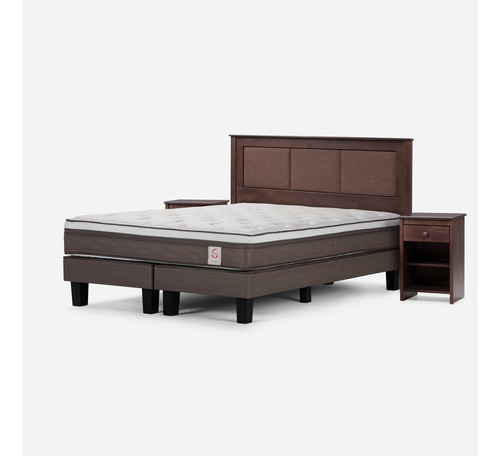 Cama New Style 6 King + Respaldo Rachel Y Velador Ferrara