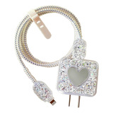 Cable Protector For iPhone Charger,sparkle Love Heart Mirror