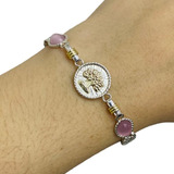 Pulsera Plata Oro Árbol De La Vida Piedra Regalo