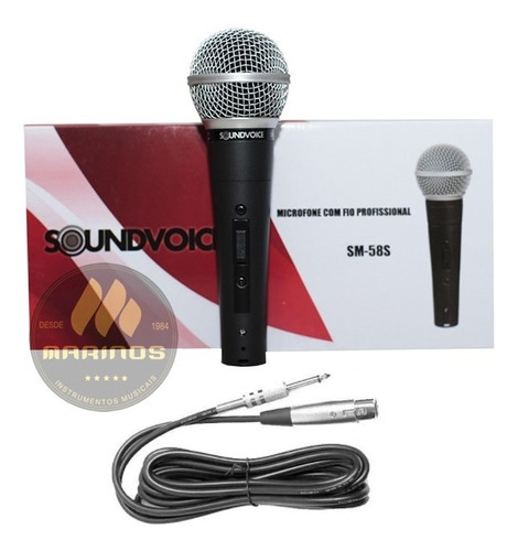 Microfone Com Fio Soundvoice Sm58s