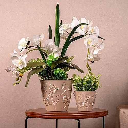 Vaso Decorativo 3d Borboletas E Flores 2,5 Litros Plastico