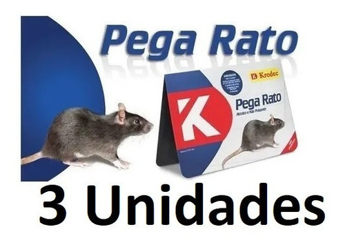 Ratoeira Adesiva Cola Pega Rato Extra Forte - 3 Unidades