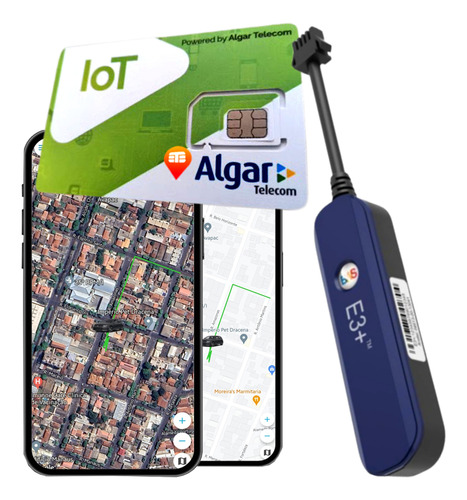 Chip M2m Algar + Plataforma + Rastreador Veicular E3+ Anatel