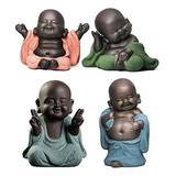 Kingzhuo Una Colección De Cutie 4 Budas Sonrientes Estatua D