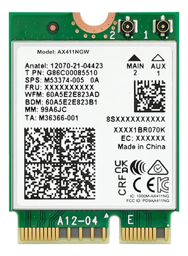 Para Tarjeta Wi-fi Ax411 Wifi 6e Cnvio2 5.3 Triband 5374 Mbp