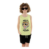 Pijama Niño Verano Algodón Cool Tiger , Bluo 21013