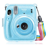 Carcasa Fintie Glitter Para Instax Mini 11 -celeste