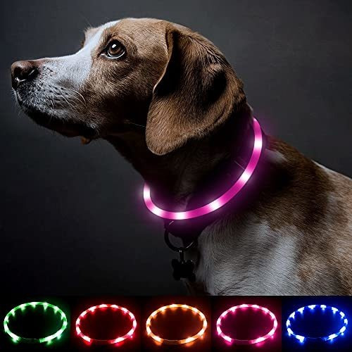 Collar Luminoso Para Perros Medianos Y Grandes (rosa)