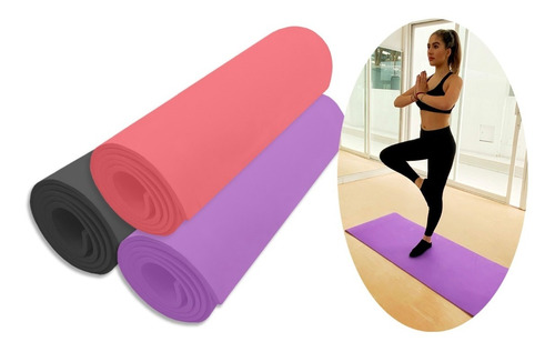 Pack 3 Pzas Tapete Mat Yoga Pilates (150x56 Cm) Espesor 6 Mm
