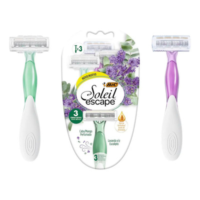 Rasurador Rastrillo Bic Soleil Escape Para Mujer 3 Piezas | MercadoLibre