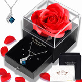 Rosa Artificiales Flores Eternas Y Collar Regalo Para Mujere