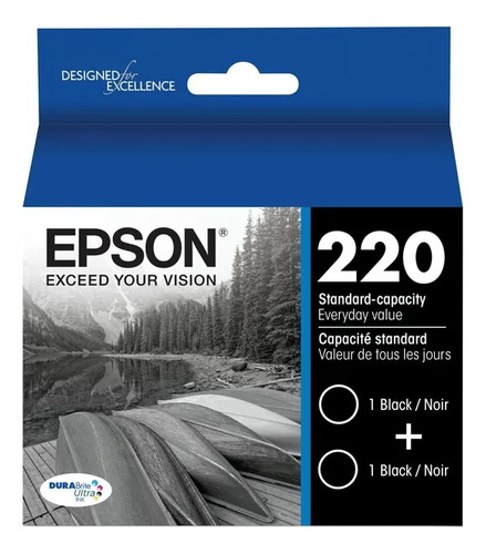 Original Epson Ink Cartucho Impresora Tinta 220 Negro 2-pack